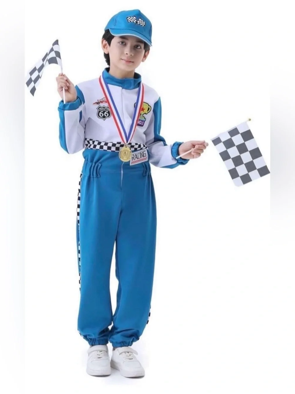 Kids Racing Suit Costume Toddler and Boys Race Car Driver Jumpsuit, Dress Up & P